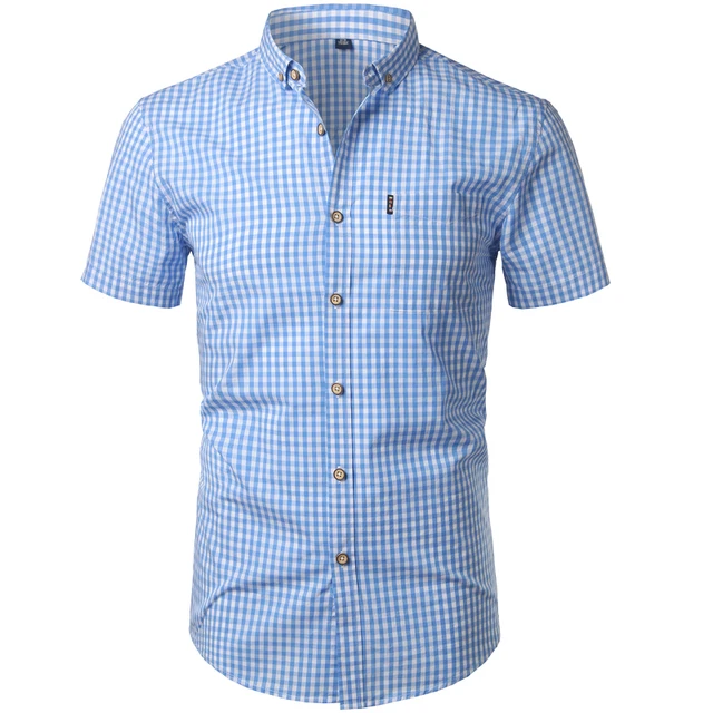 camisa de cuadros pequeños hombre
