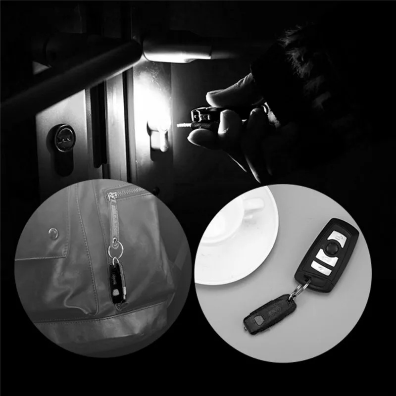 

50LM 2 Modes Mini LED Keychain Flashlight Key Chain USB Rechargeable Portable Tube Keyring Light Lamp Torch Tools