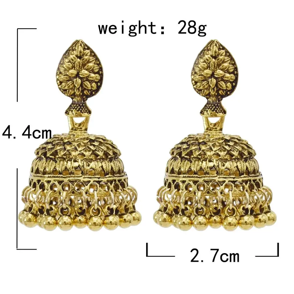 Афган Индия Jhumka цветок заявление серьги золото кисточкой падение Pendientes Oorbellen
