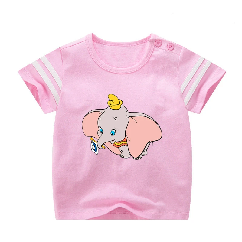 Детская футболка с принтом «Dumbo» для мальчиков и девочек детская футболка летние топы для малышей, футболки с рисунками из аниме - Цвет: as picture