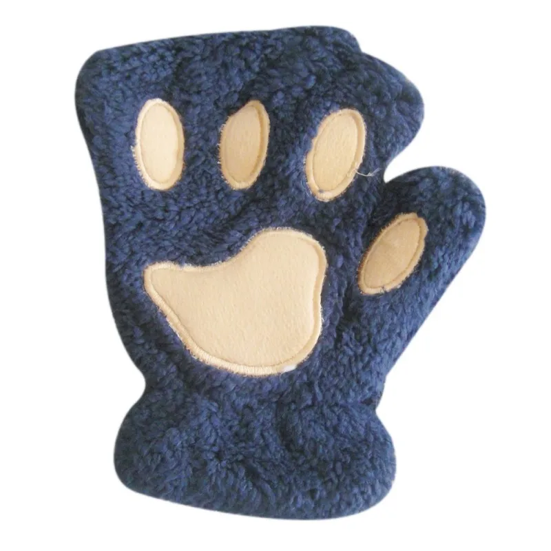 Милые плюшевые перчатки с когтями кошки, женские теплые мягкие плюшевые перчатки без пальцев, пушистые перчатки с медведем, кошкой, пушистыми животными - Цвет: 11