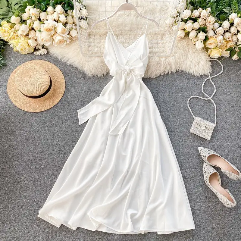 Wrap White Spaghetti Strap Maxi Dress White Spaghetti Strap Maxi
