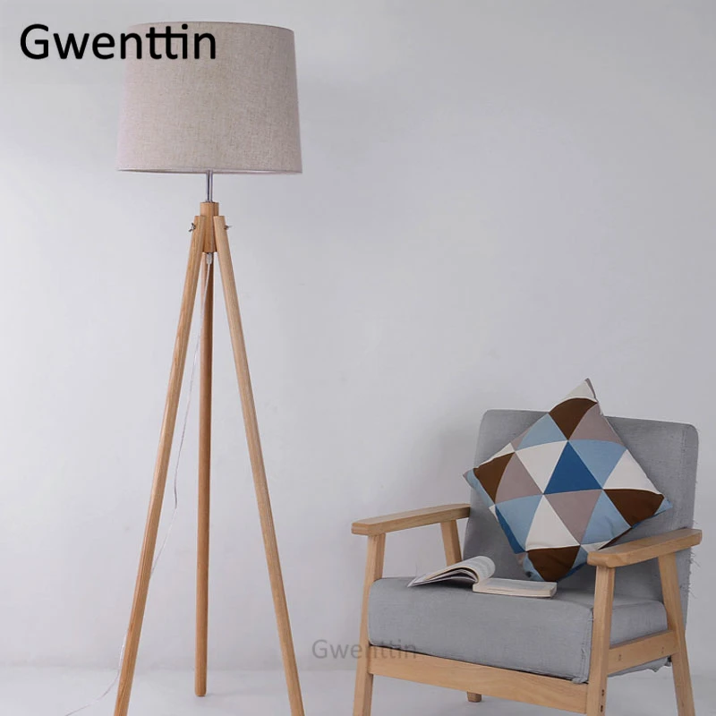 Floor Lamp A Nordic штатив Деревянные Напольные светильники светодиодные стоящий светильник приспособления для Гостиная Спальня светильник современный деревянный стенд светильник s домашний декоративный E27 - Цвет абажура: Floor Lamp A