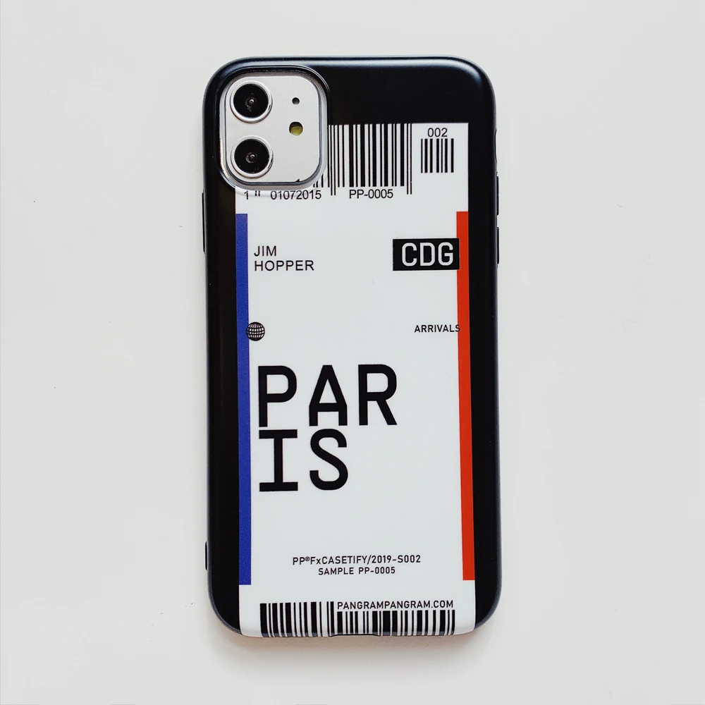 Paris Роскошный персональный чехол для телефона с воздушным билетом для iPhone 11 Pro Max 6 6s 7 8 Plus X XS XR XSMax мягкий чехол Fundas самолет - Цвет: Paris