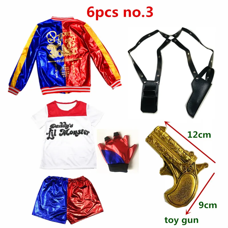 Fantasia Arlequina Costume Cosplay харли квинн Joker Clown Girls Kids Adult  Jacket T-shirt Pants Suit - AliExpress