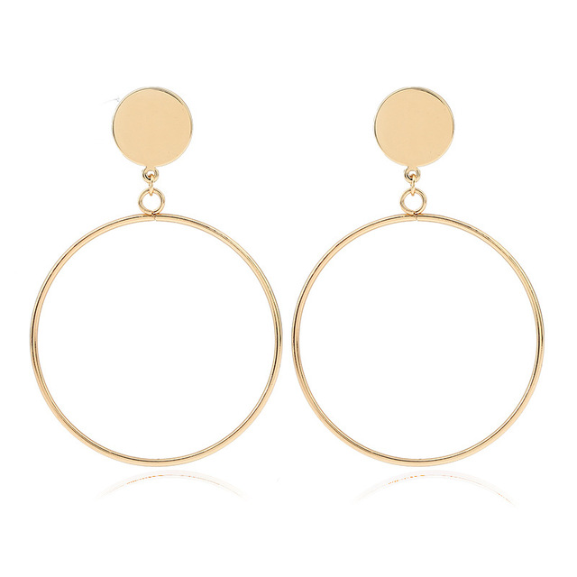 Statement Black Acrylic Drop Earrings for Women 2019 Fashion Jewelry Vintage Geometric Gold Asymmetric Earring