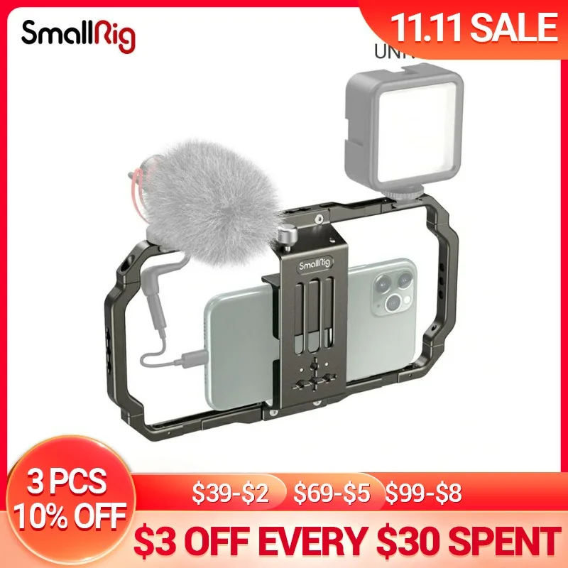 SmallRig Универсальный штатив с креплением для холодного башмака Iphone 13/LED Light |
