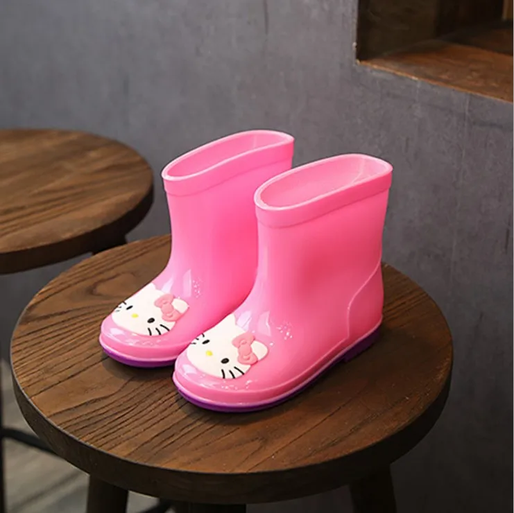 CYSINCOS Fashion Classic Children's Spring And Summer PVC Rubber Water Shoes New Waterproof Kid Baby Cartoon Non-slip Rain Boots