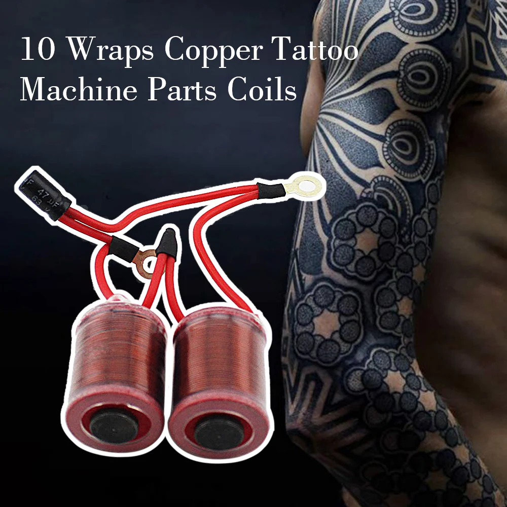 

Tattoo Machine Parts Copper Coils 10 Wrap for Liner Shader Supply Red Tattoo Accessory Supply Tattoo Tattooing Machine Coil
