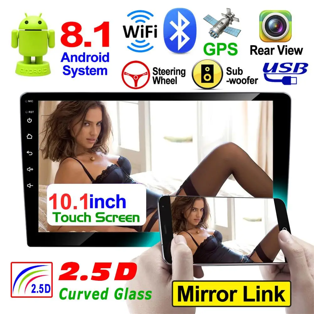 

Car Radio 10.1-inch Bluetooth Mp5 Multimedia Player Universal Car Stereo GPS Navigator 16G Memory For Android 8.1