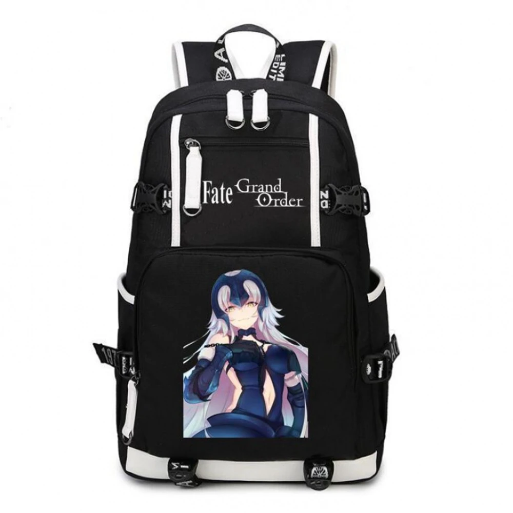 

Unisex Anime Cartoon Fate grand order Saber Jeanne d'Arc (Alter) Travel Rucksack Casual Schoolbag Student Backpacks