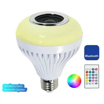 

5-7W Wireless Bluetooth Speaker Lamp LED RGB Music Playing Bulb Light E27 Dimmable, 6500K Cool White