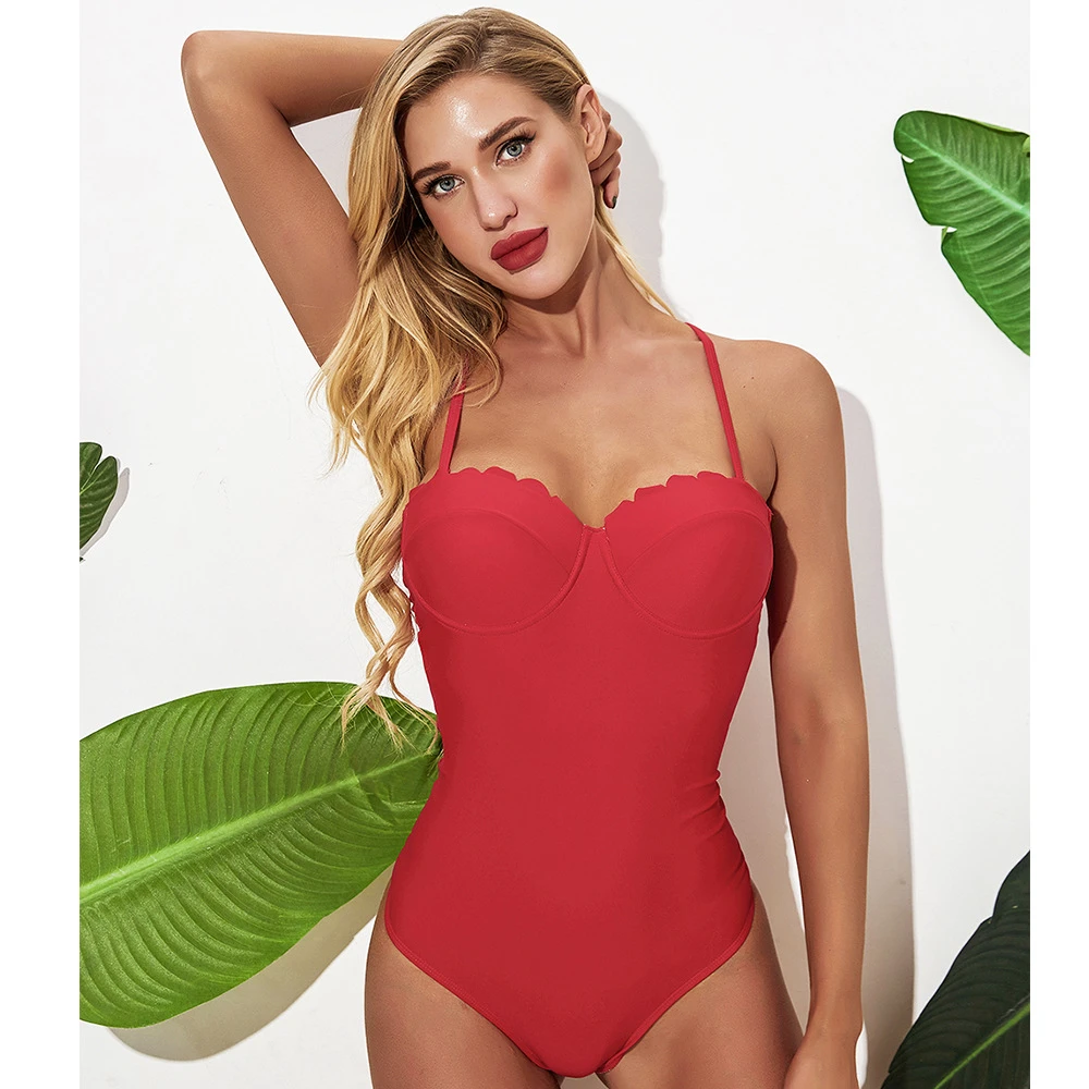 red plus size swimsuit