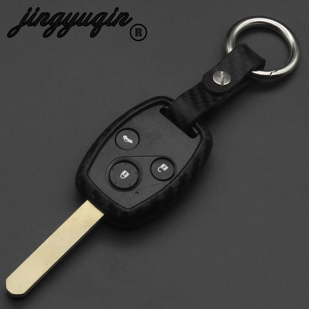 Чехол jingyuqin из углеродного волокна для Брелока Для HONDA Accord Civic CRV Pilot подходит 2007 2008