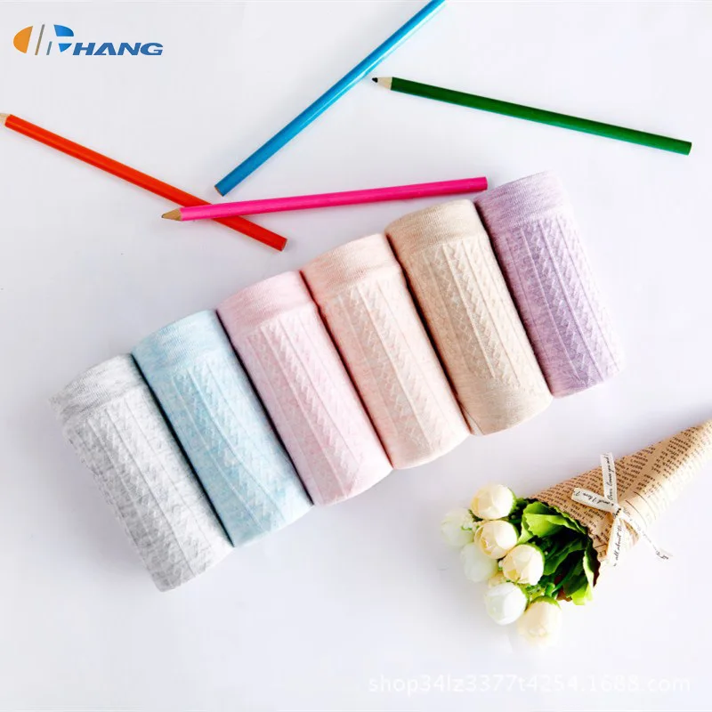 

Colored Cotton Knicker Stripes Seamless Super Elastic Lace Briefs Medium Waist Seemless WOMEN'S Panties GIRL'S