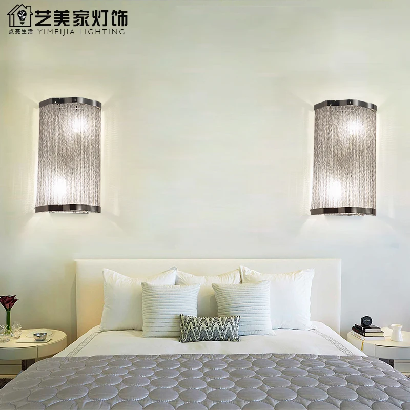 Gold Hotel Bedroom Light Industrial LED Wall Lamp Bedside Wall Sconce Lighting 