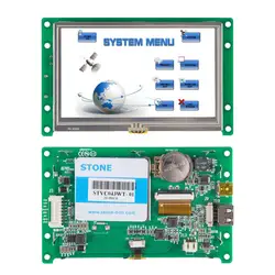 Pedra 4.3 Polegada inteligente tft lcd módulo de exibição uart interface com controlador + programa toque