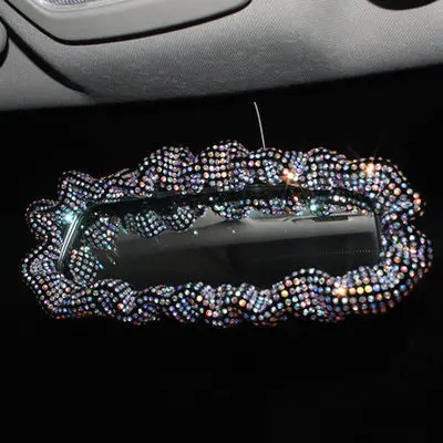 Новая модель, комплект салона автомобиля, Алмазный Кожаный чехол на руль с ремнем безопасности с украшения с камнями и стразами, интерьер автомобиля - Название цвета: Оранжевый