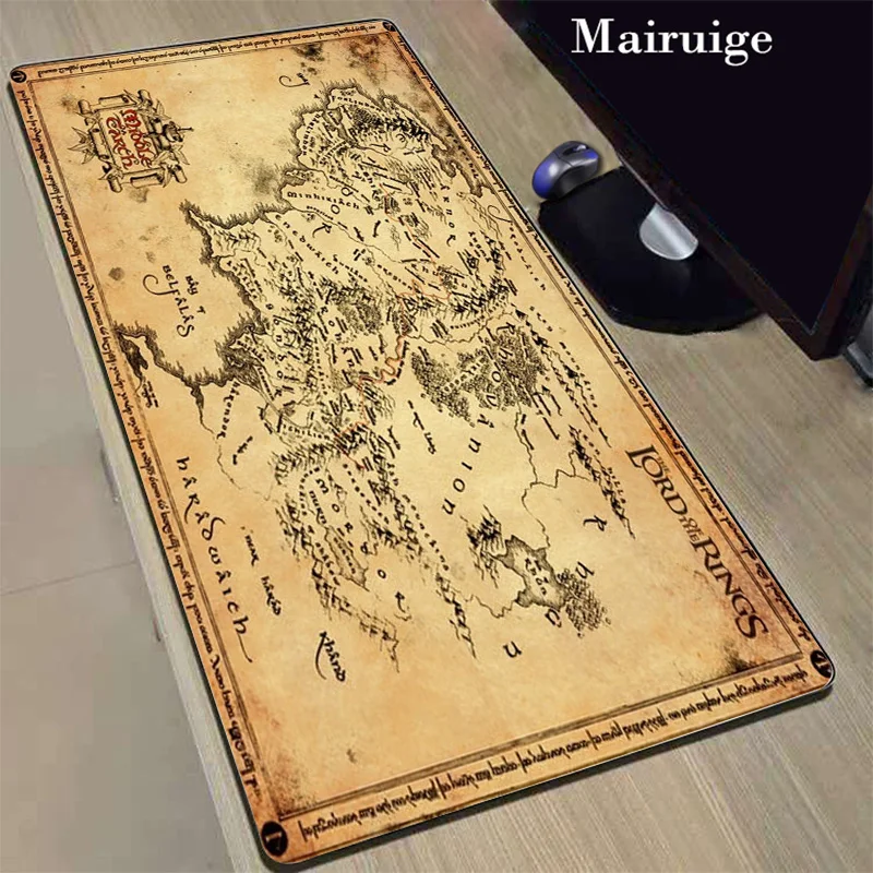 

Mairuige Old Map Gaming Lockedge Mouse Pad Gamer Computer Non-slip Rubber Mausepad Large Desk Keyboard Mice Mat 40x90cm 30x80cm