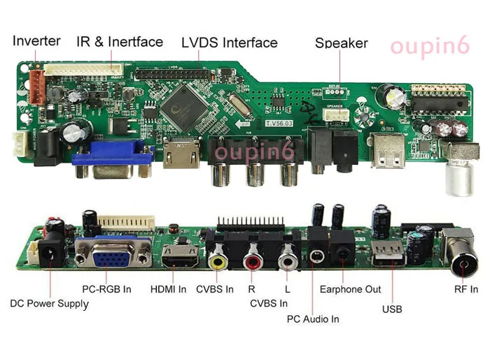  kit screen Panel with TV56 driver controller board LP173WF4 LCD LED for raspberry pi VGA HDMI Audio - 4000073453054