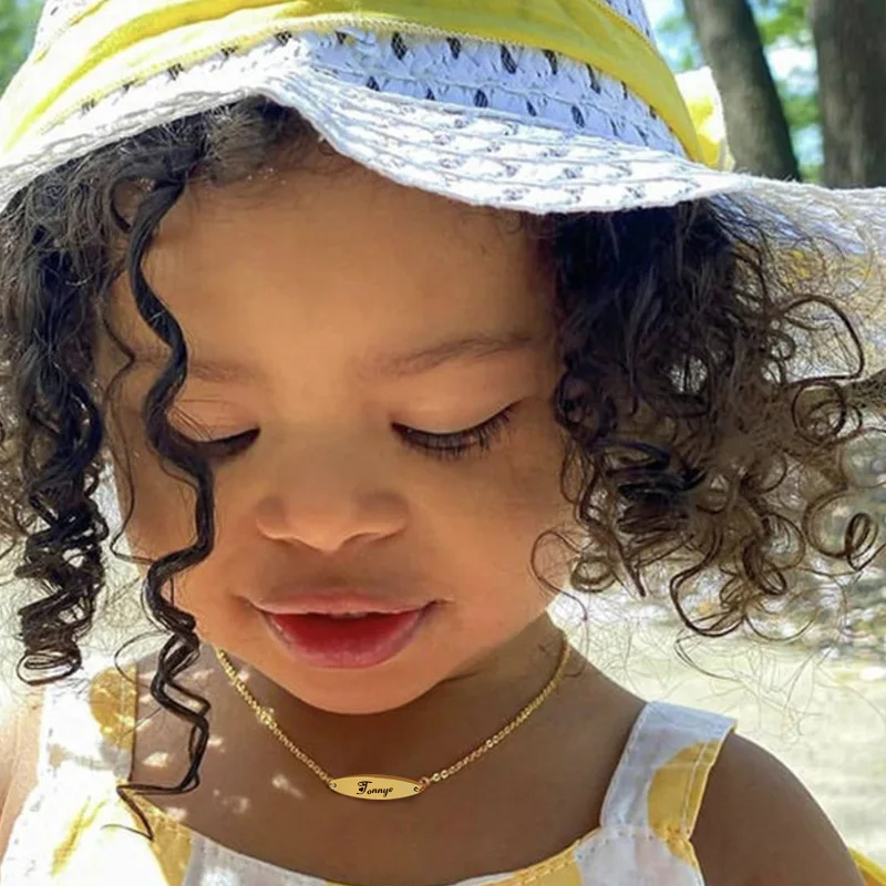 Персонализированные имени ребенка ожерелье из нержавеющей стали кулон подарок