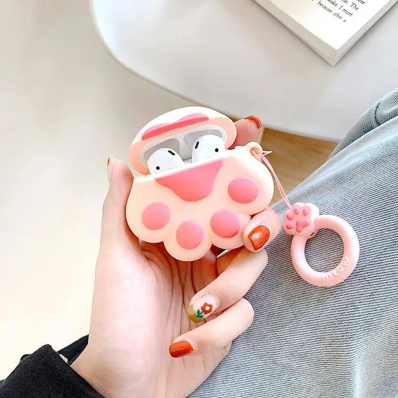 3D Basketball Football Geadphone Cover For Apple AirPods Headset Protective Shell Air Pods Silicone Case With Hanging Loop
