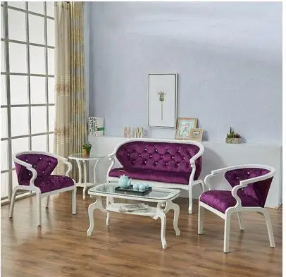 European leisure sofa beauty salon shop reception studio cloth art small family clothing store white sofa