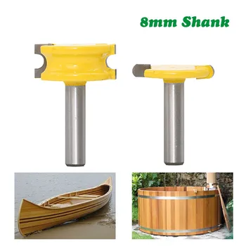 

2pc/set 8mm Shank Cutter Milling Canoe Flute Bead Router Bit Woodworking Tungsten Cobalt Alloy Wood Tenon Milling Tools MC02034