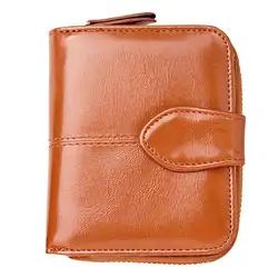 2019 летняя новая дамская сумочка для карт женские кожаные модные женские сумки Ретро однотонные мини-кожаные короткие кошелек сумка для