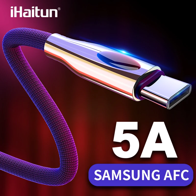 

iHaitun Type C USB Cable For Samsung Galaxy S10 S9 S8 Note 10 A50 usbc Data 3.0 3.1 Quick Charge 4.0 Fast Charger Phone C S10+