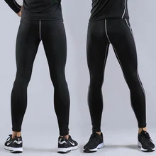 Мужские колготки, высокие эластичные Компрессионные спортивные Леггинсы, быстросохнущие длинные штаны, штаны для спортзала и бега