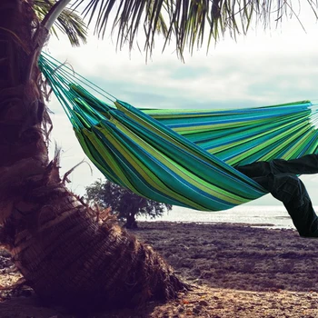 

Portable Outdoor Canvas Hammock Stand（NO STAND） Camping Sleeping Swing Hanging Bed Yard Garden Furniture Support Dropshipping