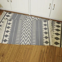 Хлопок Лен ретро кисточки гобелен машинная стирка ковер ручной диван пол спальня печатных скандинавском стиле гостиная ковры