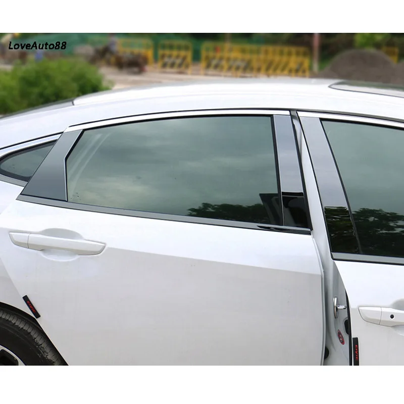 Стеклянная оконная декоративная подушка средняя стойка рамка для Honda Civic 10th декоративные блестки