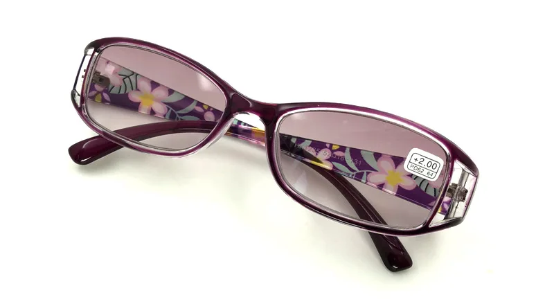 purple lens Zerosun очки для чтения Для женщин цветок элегантный женский диоптрий очки для зрения вблизи работы компьютера чтения+ 100 150 200 250 300 350 - Цвет оправы: purple lens