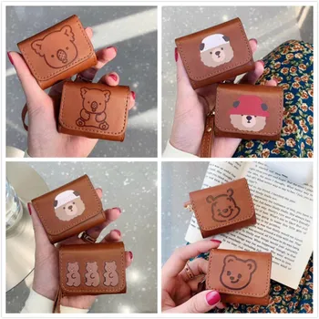 

Brand Headphone Case For Airpods Pro Case Leather Luxury Genuine Cover For Apple Air Pods 3 Pro Cases Earpods Earphone Hook Bags