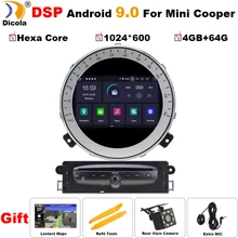 Hexa Core DSP 4+ 64 Гб PX6 Android 9 автомобильный DVD gps навигационный мультимедийный плеер Автомобильный стерео для BMW Mini Cooper после радио 2007