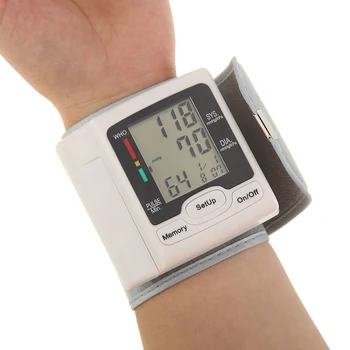 

Wrist Sphygmomanometer Automatic Blood Presure Meter Monitor LCD Digital Heart Rate Pulse Household Use Wrist Tonometer