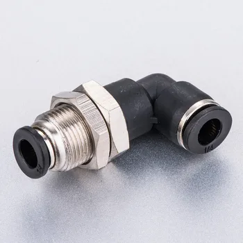 

Air Pneumatic 1/8" 1/4" 3/'8 1/2" OD Hose Quick connect air fitting PLM union 90 degree elbow plastic pneumatic bulkhead fitting