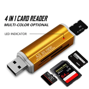 

Multi All in 1 Micro USB 2.0 Memory Card Reader Adapter for Micro HC TF M2 MMC MS PRO DUO Card Reader