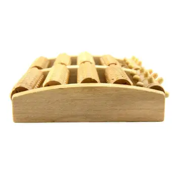 

1pc Wooden Dual Foot Massager Roller Deep Tissue Acupressure Massager Plantar Relief Fasciitis Spur Heal Heel Foot Pain M6J9