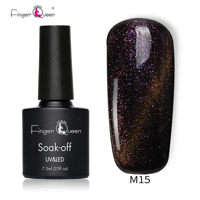 Fingerqueen кошачий глаз Гель-лак для ногтей Vernis Полупостоянный УФ-лак для маникюрный гель для ногтей праймер верхнее покрытие Гель-лак - Цвет: M15