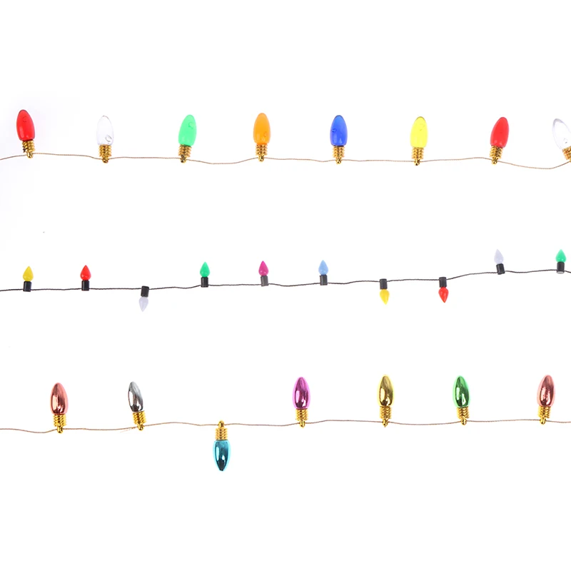 1/12 Dollhouse Miniature Festival Decorative 1M Lamp String Fake Lights Bulb Mini Furniture Doll Accessories 4