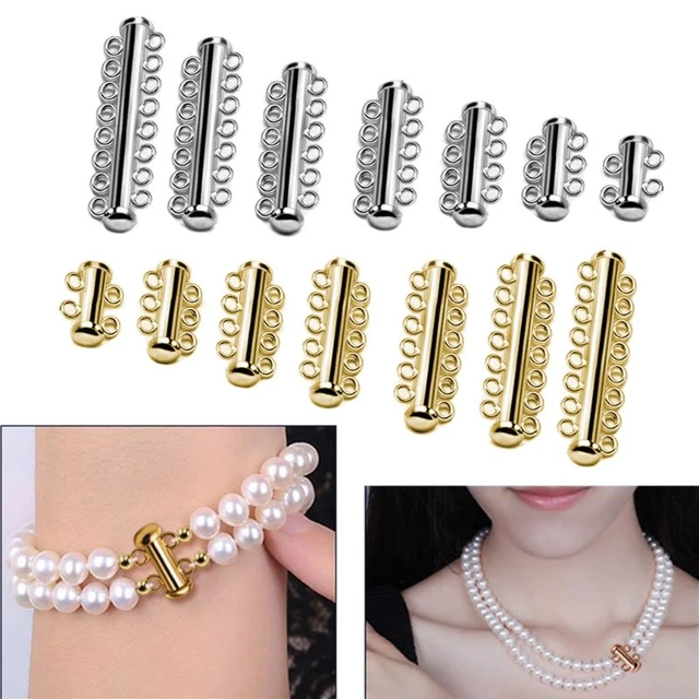 20pcs Stainless Steel Multi-layer Necklace Clasp & Hook 2/4/5 Strand Tube  Connector for Jewelry Making DIY Bracelet Accessories - AliExpress