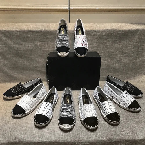 

New Designer Net Red Women Flats Shoes Spring Autumn 2019 Woven Espadrilles Shoes Woman Platform Loafer Shoes Chaussures Femme