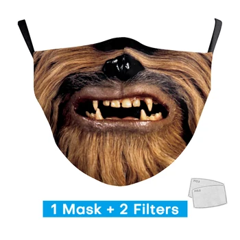 

Boy Girls 2020 Funny Animal Half Face Print Masks Kids Protection PM2.5 Mouth Masks Washable Reusable Mask With 2 Free Filters