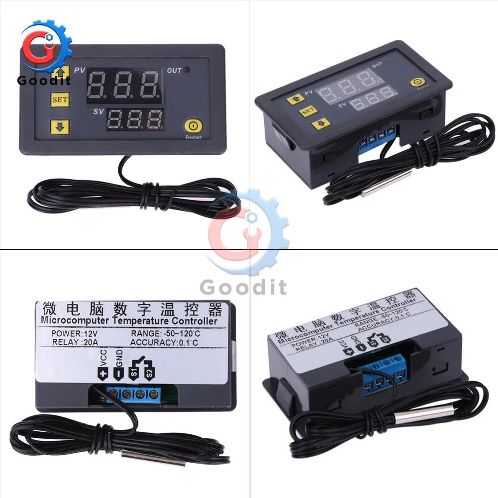 W3230 AC 110 V-220 V DC12V 24V Цифровой термостат контроль температуры Лер регулятор нагрева охлаждения управления инструменты светодиодный дисплей