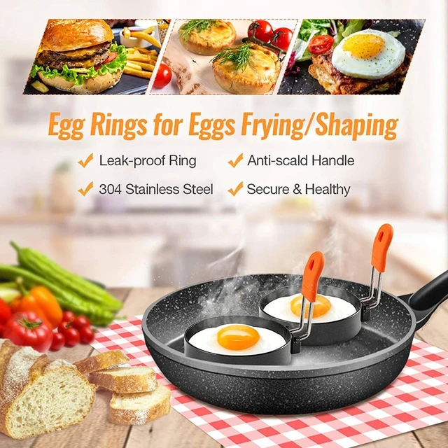 Buy Egg Ring, Round Professional Pancake Mold, Egg Cooker Rings for Cooking,  Stainless Steel Non Stick Round Egg Ring Mold for Fried Egg McMuffin  Sandwiches 4PCS (4 PCS) Online at Low Prices
