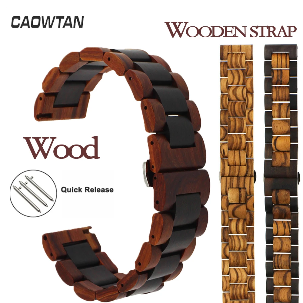 Ремешок деревянный для часов Huawei Watch GT сменный Браслет из нержавеющей стали Galaxy