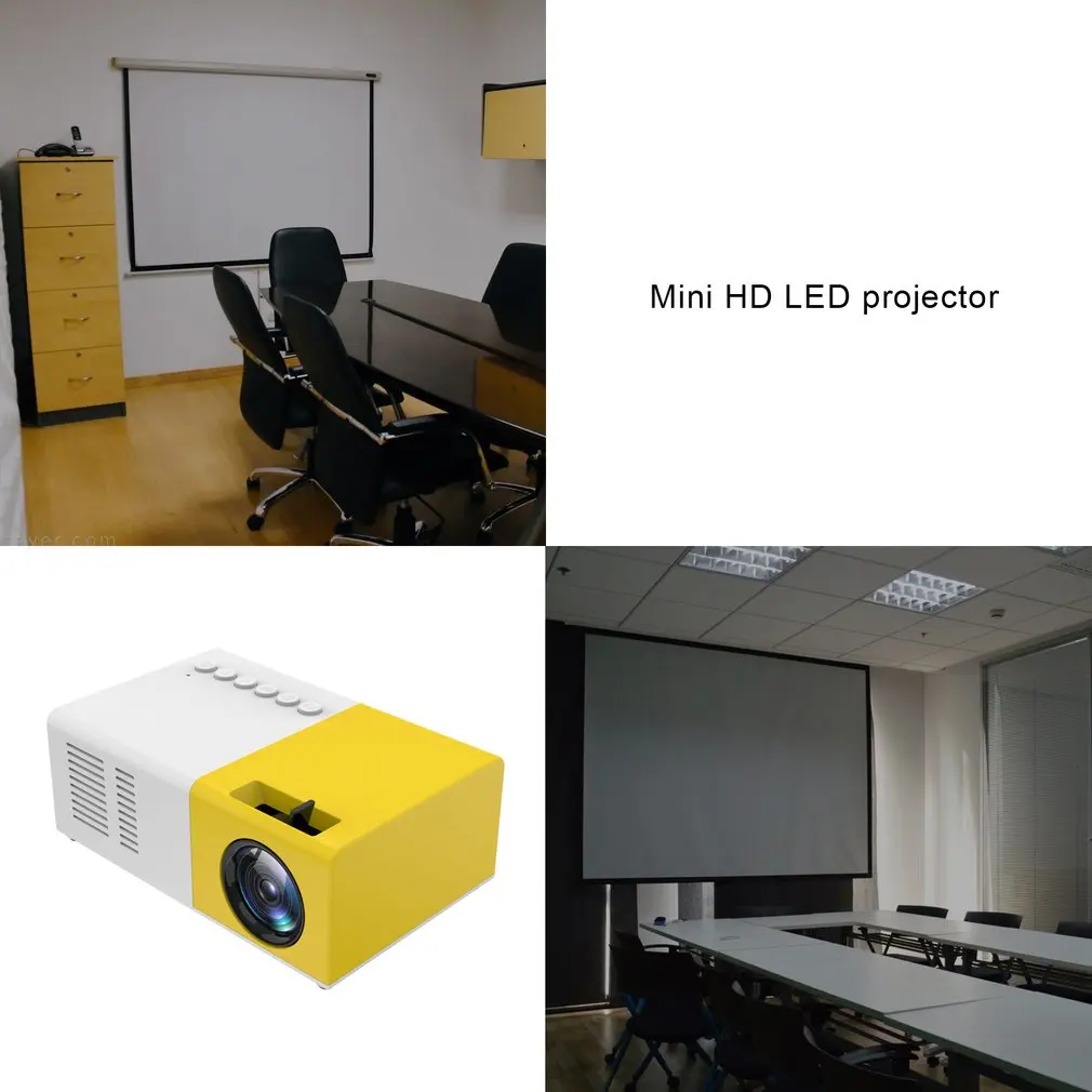 J9 portátil mini projetor 1080p mini casa projetor av usb sd tf cartão usb portátil bolso beamer com telefone pk yg300-2